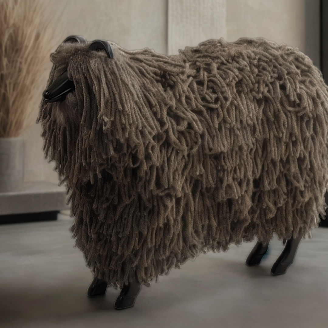 Reggae-Inspired Wooden Sheep (Captain Curly)