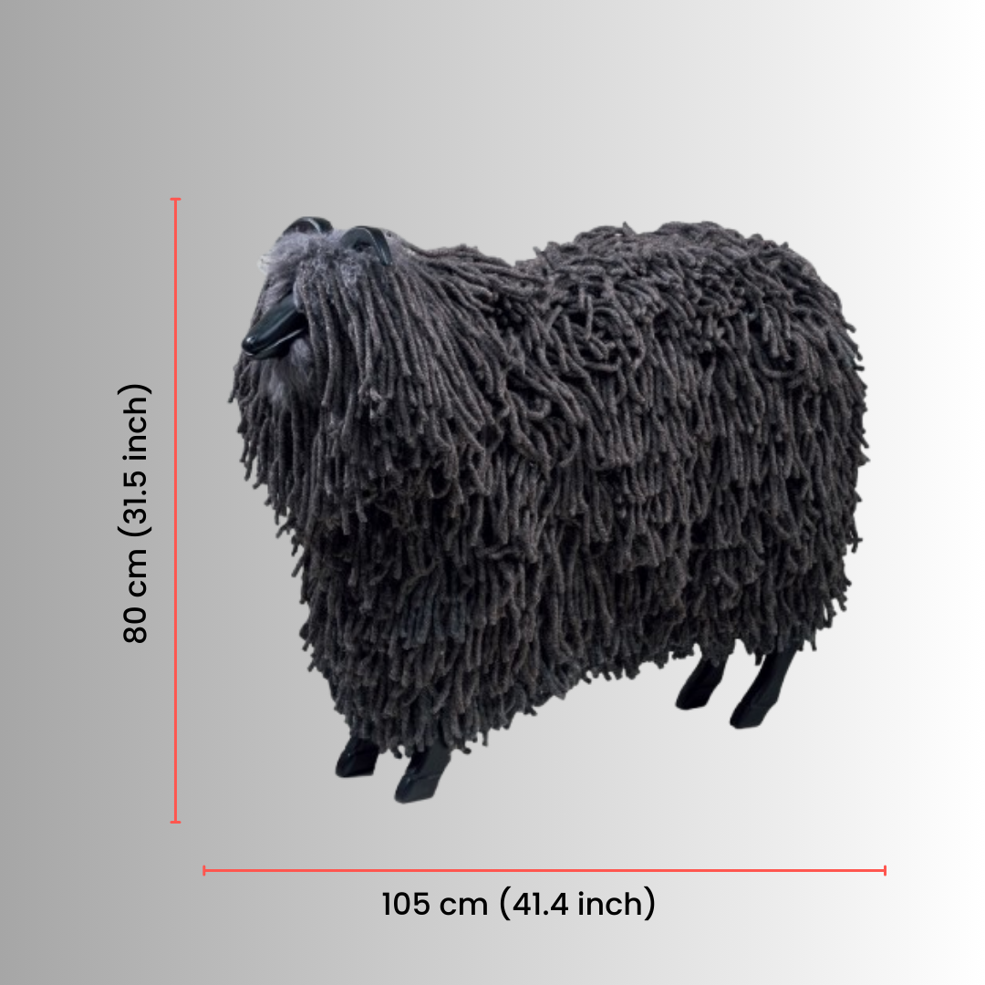 Reggae-Inspired Wooden Sheep (Captain Curly)