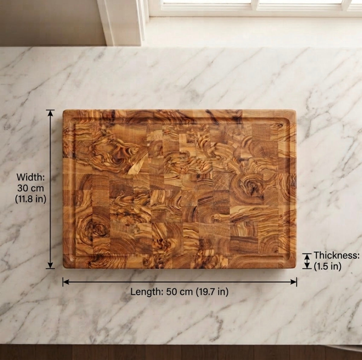 End Grain Cutting Board (Olive Wood)