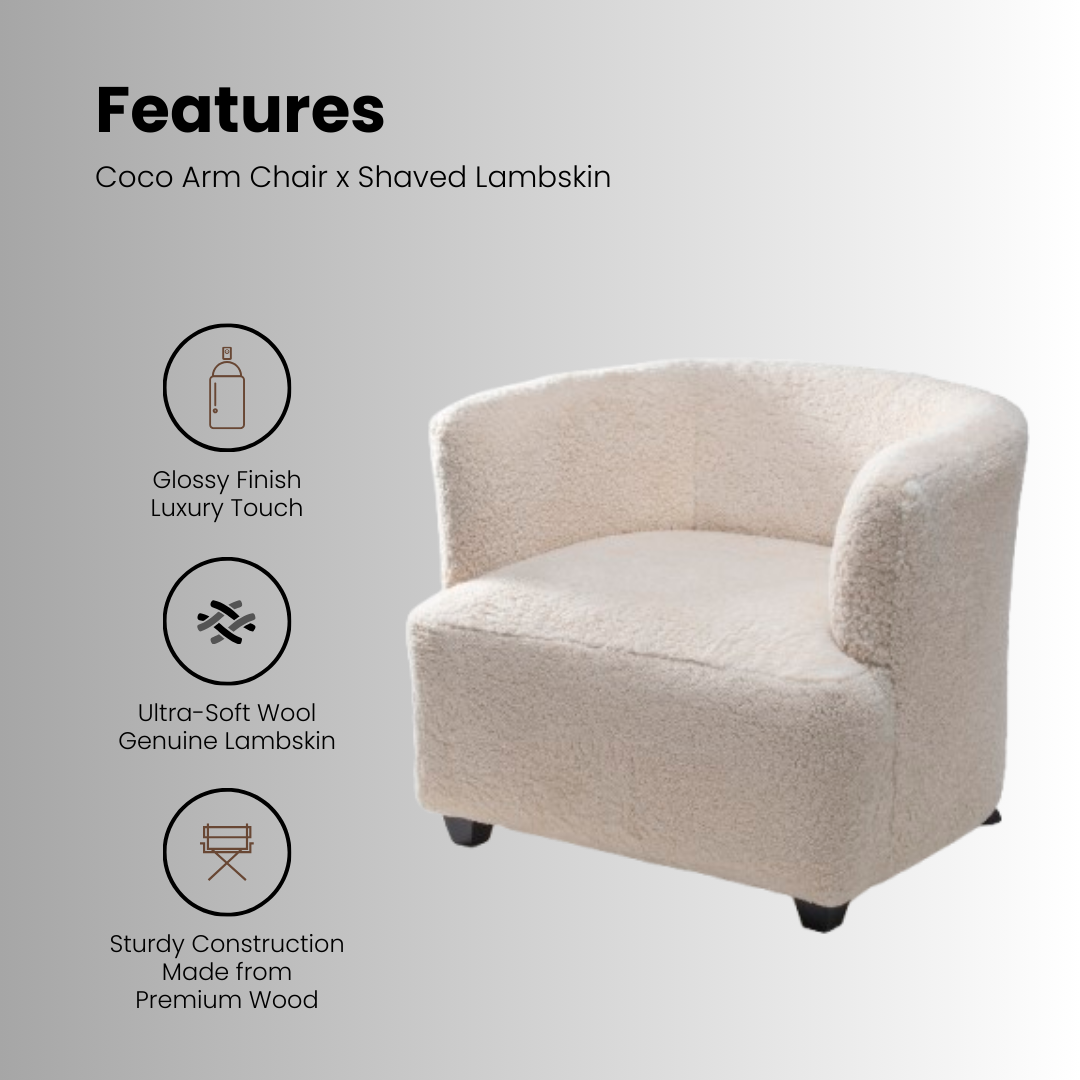 Coco Arm Chair (Shaved Lambskin)