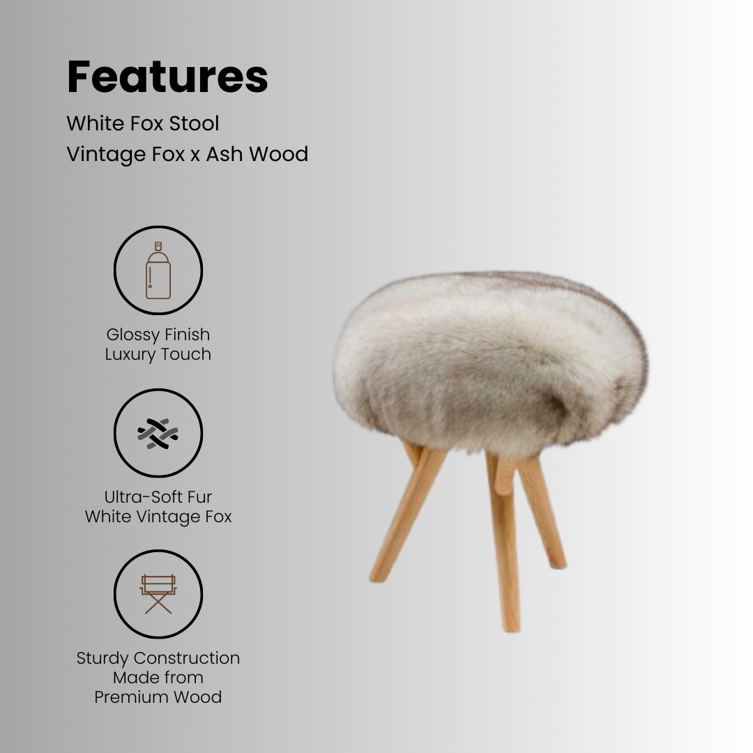 Vintage Fox Furr Stool