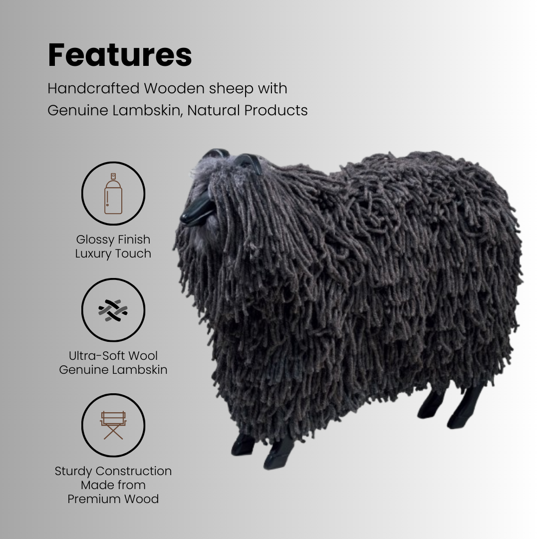 Reggae-Inspired Wooden Sheep (Captain Curly)