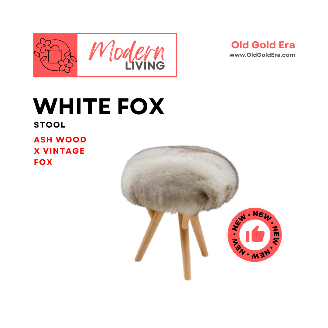 Vintage Fox Furr Stool