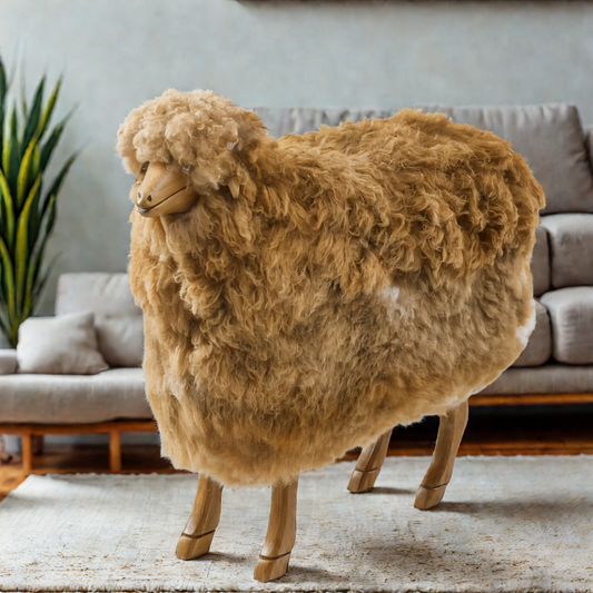 Handcrafted Wooden Sheep (Caramello Berberine)