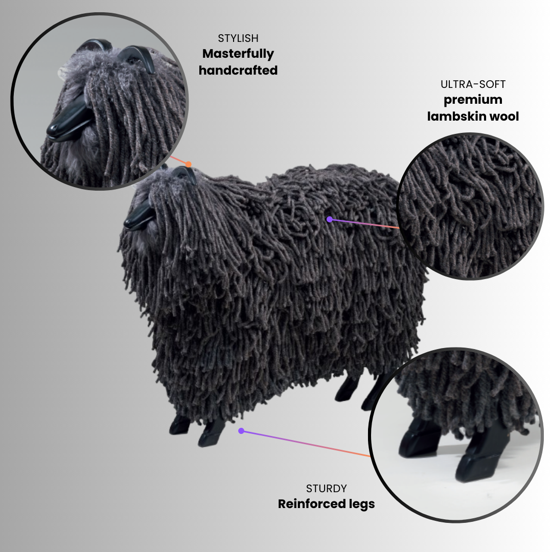 Reggae-Inspired Wooden Sheep (Captain Curly)