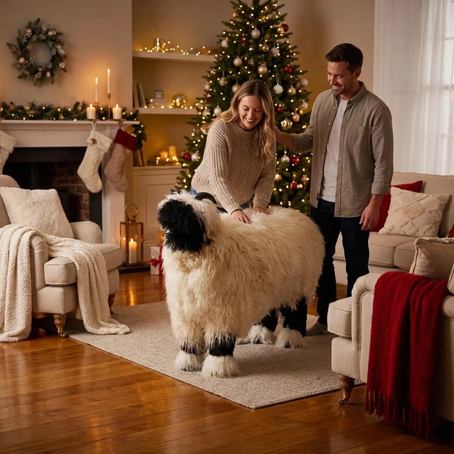 Wooden Sheep (Black Nose)