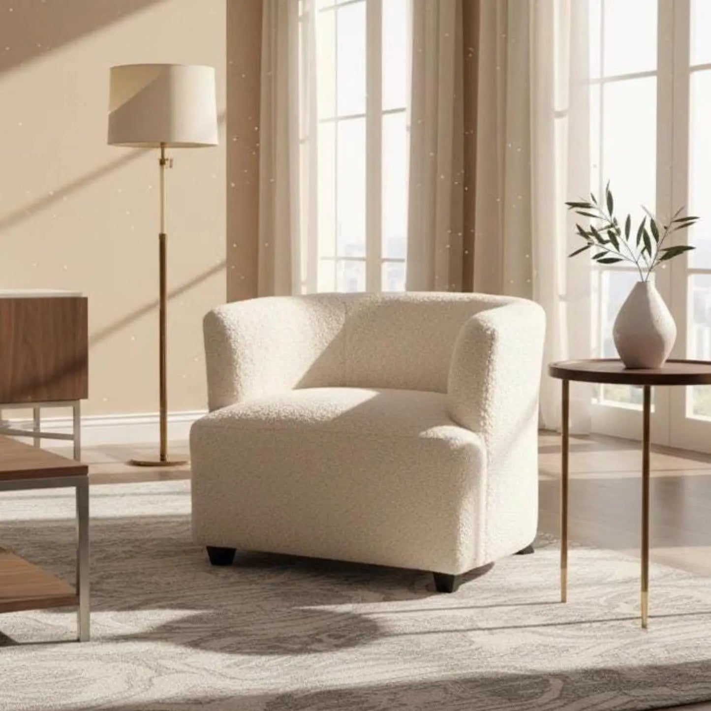 Coco Arm Chair (Shaved Lambskin)