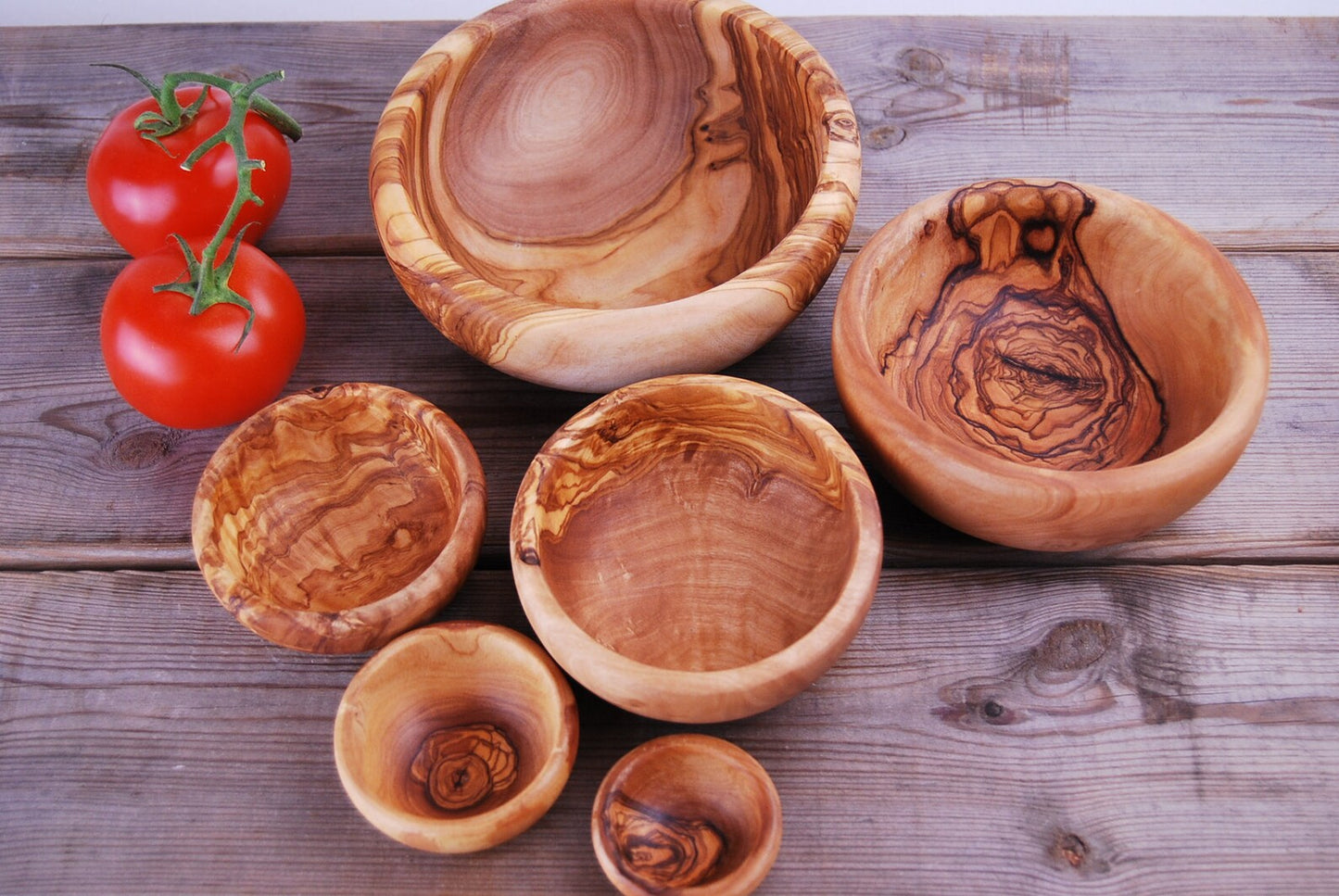 Set of 6 Handcrafted Olive Wood Bowls