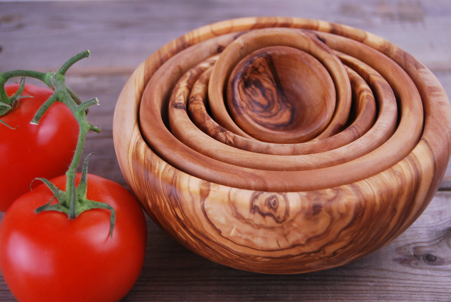 Set of 6 Handcrafted Olive Wood Bowls