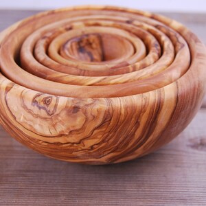 Set of 6 Handcrafted Olive Wood Bowls