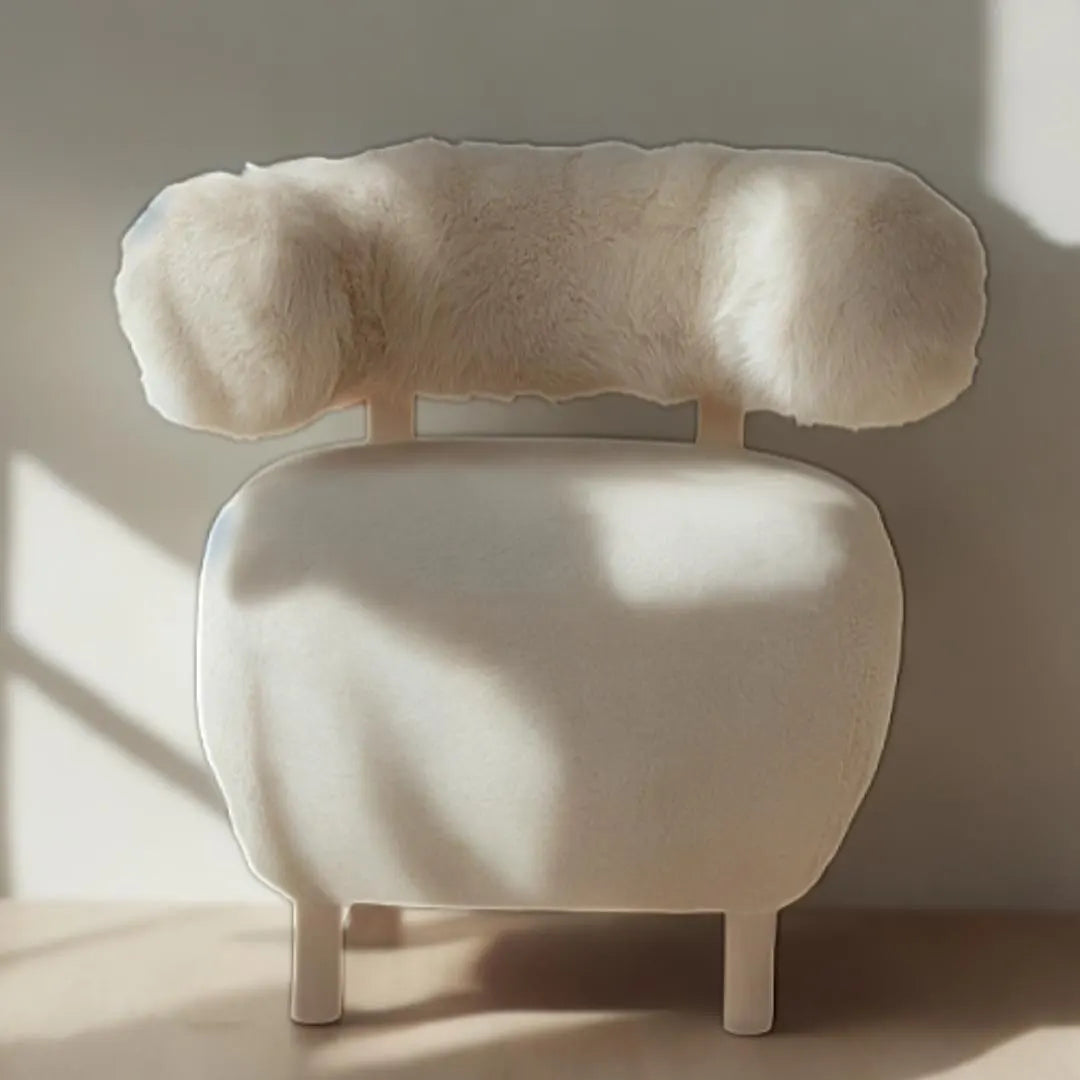 Shaved Lambskin & Vintage Fox Back Chair