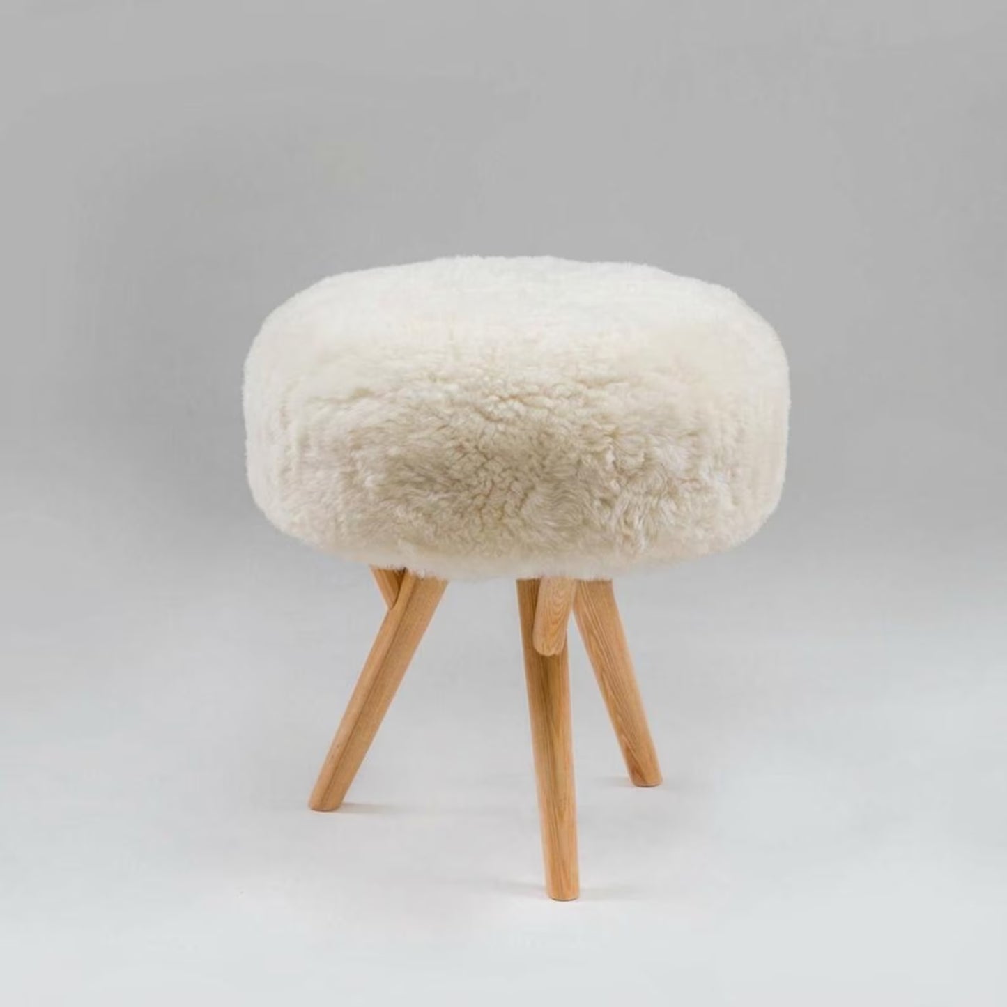 handmade shaved merino lambskin stool 